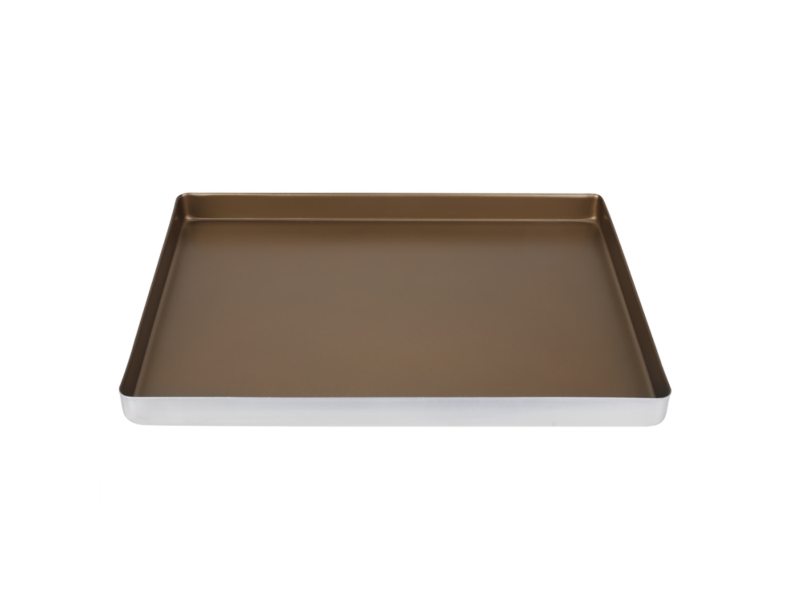 Bandeja de aluminio para hornear y asar, de 40x30x3 cm, para pasteles y galletas.