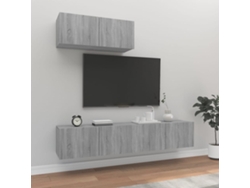 Pack Muebles de Armario Tv 3 Pzs Madera Procesada Sonoma Gris