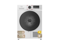 Evvo Secadora 8 Kg Bomba De Calor S8, Clase Energética E, Airfresh, Sensor De Humedad, Antiarrugas, Inicio Diferido, Blanco