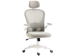 Silla de oficina de malla con soporte lumbar 4D, gris.