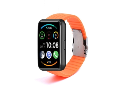 Correa Silicona Stripe Adaptable Huawei Watch Fit 2 Naranja