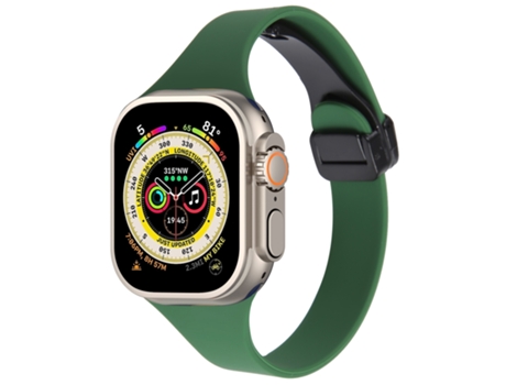 Correa Smartwatch para Apple Watch Ultra 49mm Slim Silicona Hebilla Magnética (Alfalfa Grass)