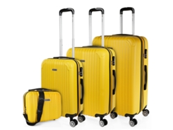 Juego De Maletas Rígidas Abs ITACA Sevron amarillo (49X76x30 Cm - 68L)