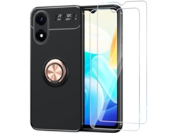 Conjunto de Protectores de Pantalla Protetora Antiarranhões Ouro para Vivo Y02S HONGWE. (2un)
