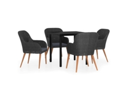 Maison Exclusive - Juego De Comedor De Jardín 5 Piezas Con Cojines Negro