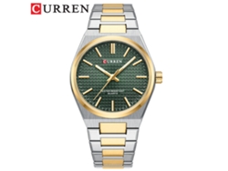 Reloj De Pulsera Sencillo Para Hombre (dorado, Blanco Y Verde), Ideal Para Negocios. Reloj De Pulsera Redondo Con Correa De Acero Para Parejas.