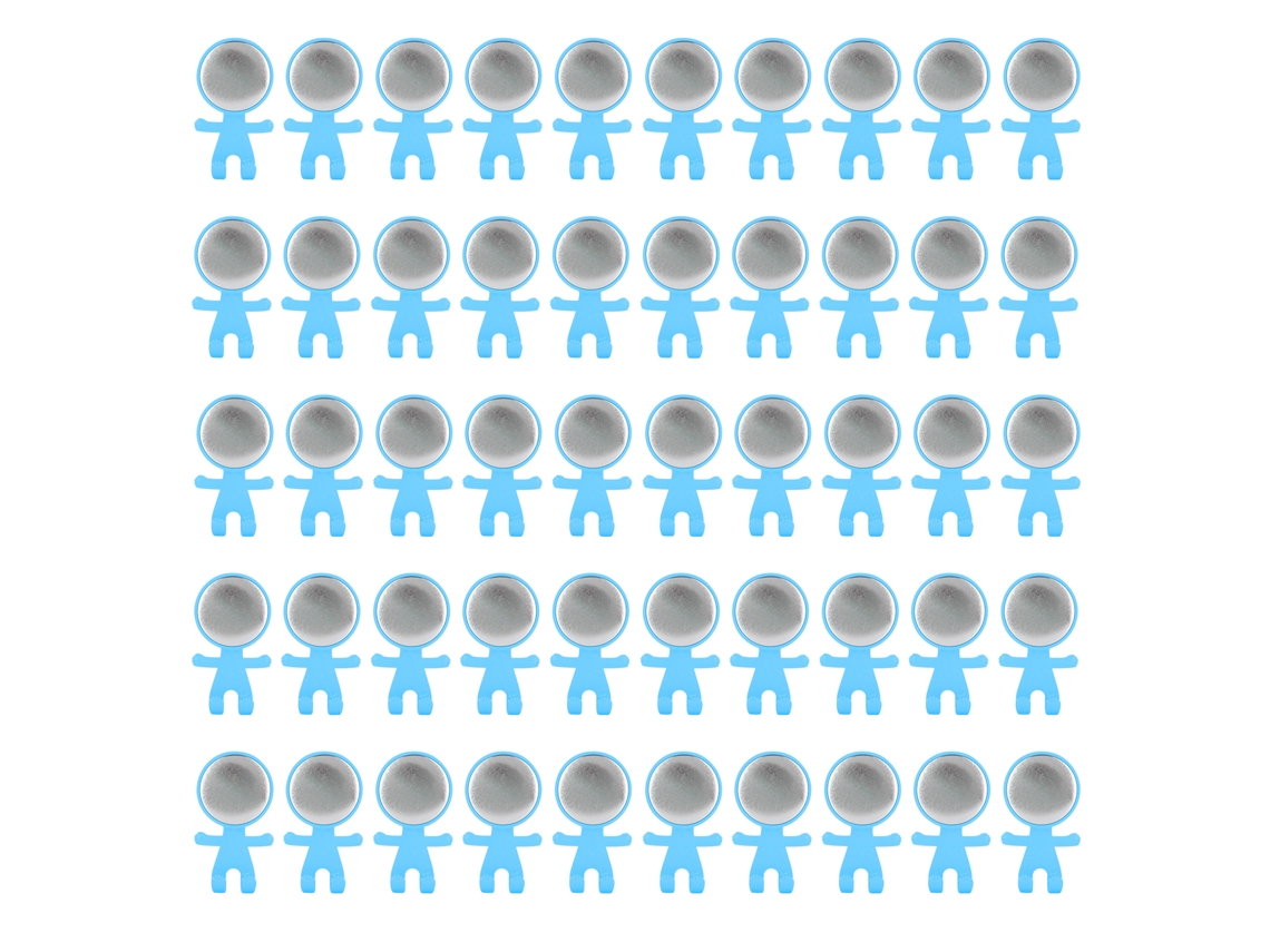 Juego de 50 ganchos para portacepillos de dientes de 58 mm, accesorios para hacer etiquetas, cubiertas para etiquetas en blanco, bricolaje, azul.