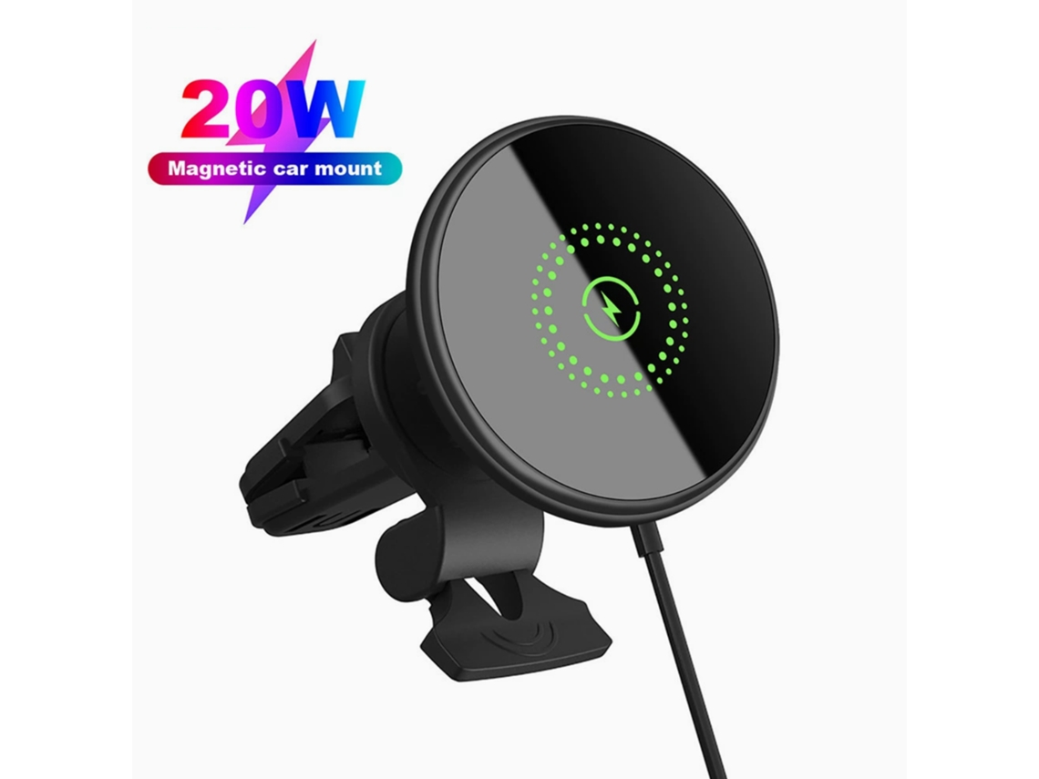 Soporte Magnético Inalámbrico Para Coche De 20 W, Soporte Para Teléfono De Carga Rápida Para Iphone (negro)
