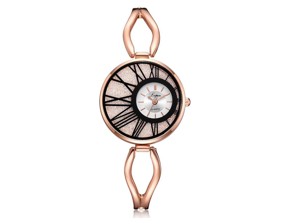 Reloj De Pulsera De Cuarzo Para Mujer Lvpai Con Brazalete De Aleación En Oro Rosa Y Blanco.