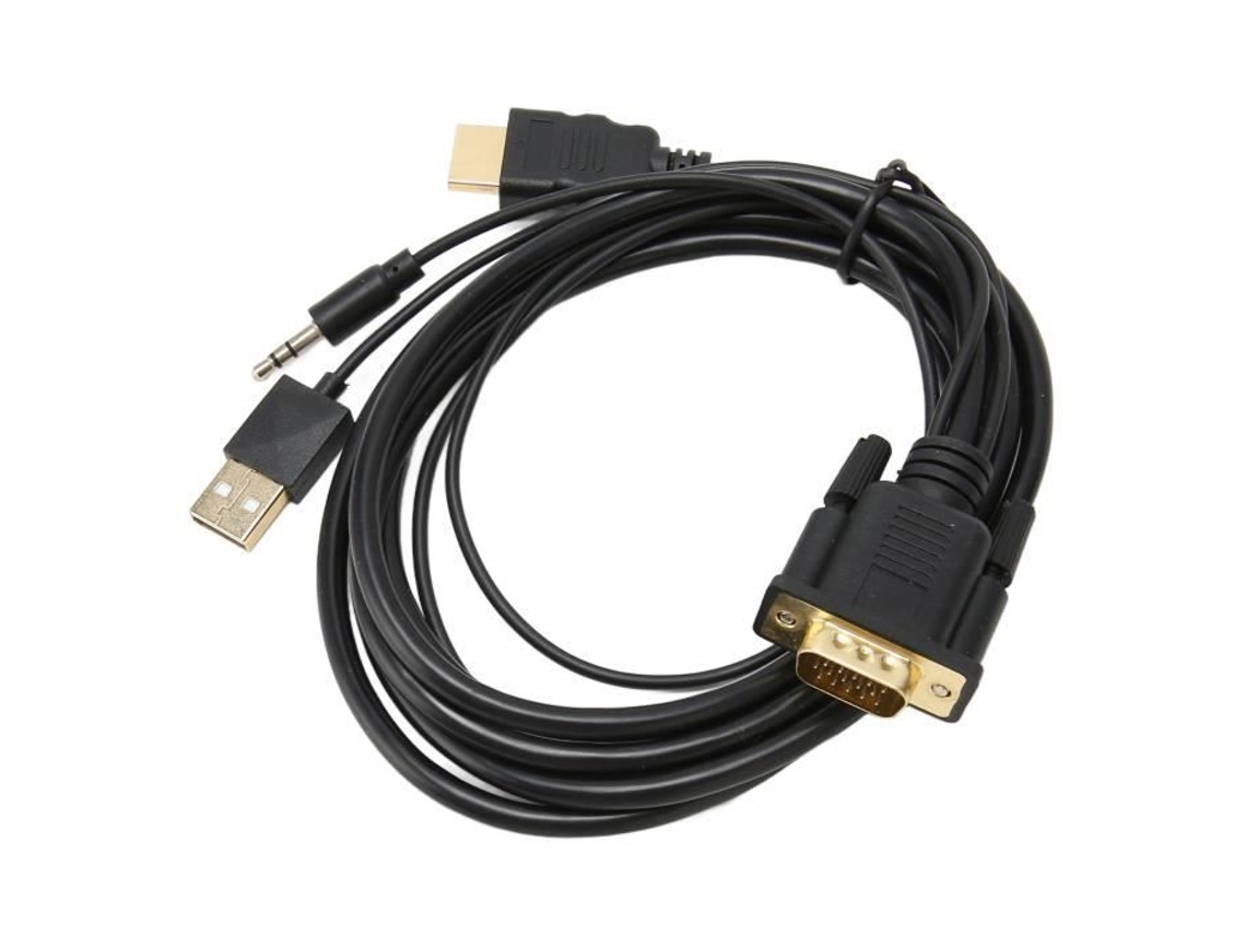 Adaptador HURRISE Vga a HD compatible con salida HDCP Plug And Play 1080P