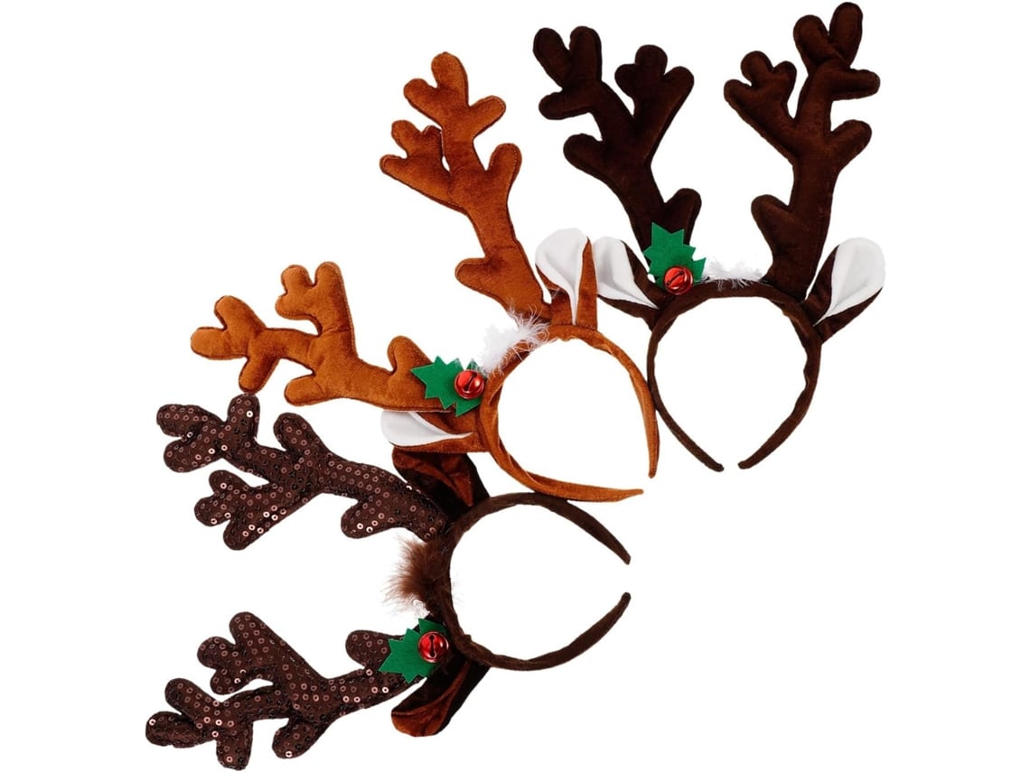 Conjunto de 3 tiaras Ciieeo Natalina - Design alegre e prático para festas de Natal, Halloween e festas temáticas.
