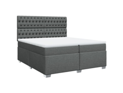 Maison Exclusive - Cama Box Spring Con Colchón Tela Gris Oscuro 200x200 Cm