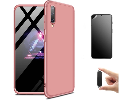 Kit Carcasa, Protector Y Soporte Samsung A30S Ultimatte Slim Armor 360º Rosa