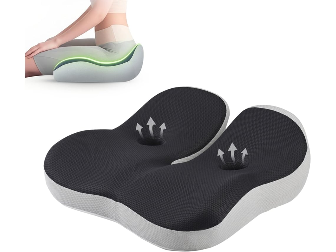 Cojín De Asiento De Espuma Viscoelástica, Cojín Ergonómico Para Silla De Oficina Para Aliviar La Ciática, Negro Digitallab
