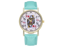Reloj De Pulsera De Cuarzo Informal Y Moderno Con Correa De Cuero Unisex (verde Menta)