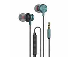 Auriculares In-ear Com Microfone Integrado Jack 3.5mm Accetel Ep2143 Preto + Verde Escuro