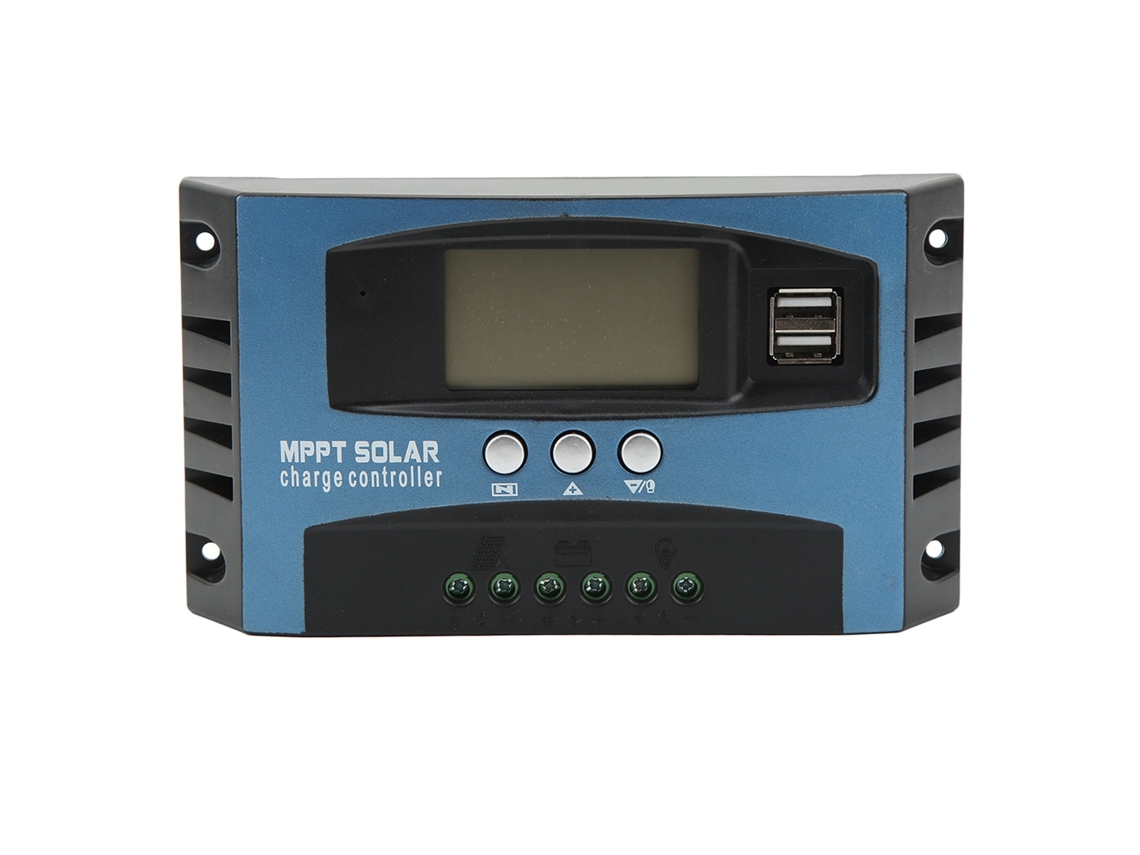 Controlador De Carga Solar 12/24v 60a Con Lcd, 2 Usb Y Protección Contra Sobrecorriente