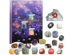 Calendario de Adviento 2024 Piedras Cristales Gemas Minerales Fósiles Colección Navidad Cuenta atrás