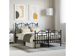 Estructura Cama Sin Colchón Con Estribo Metal Negro 120x200 Cm