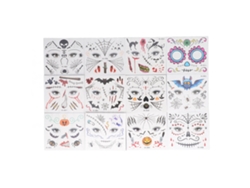 Ats-12 Pegatinas De Tatuajes De Halloween Infantiles, Chistosas Y Terroríficas, Decoración Para Niños De Más De 3 Años