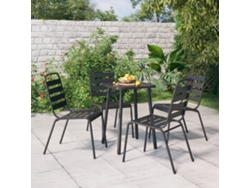 Juego de comedor de jardín de 5 piezas, acero antracita, DKD Home Decor
