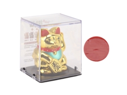 Gato de la Suerte Baok con Mano Solar Móvil, Gato de la Fortuna Dorado con Energía Solar para Decoración