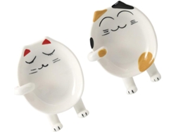 Cuchara de cerámica con forma de gato para utensilios de cocina, duradera y Gokoco (2 piezas)