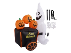 Carro inflable de calabaza con fantasma para decoración de Halloween de 1,8 metros