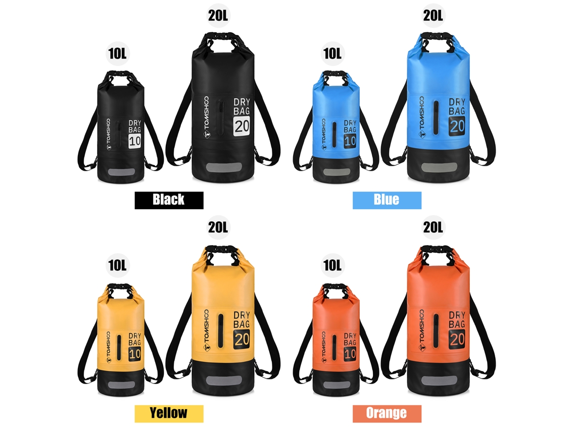 Bolsa Seca Impermeável Tomshoo 10l/20l Com Capa Para Celular Para Kayak Natação Pesca Camping