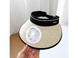 (beige) Sombrero De Sol De Larga Duración Con Ala Ancha, Carga Solar Y Potente Ventilador.