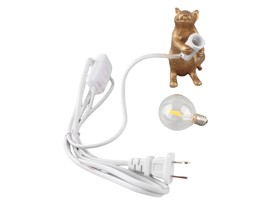 2026-lámpara De Ratón De Resina Moderna Con Iluminación Suave Para Decoración De Hogar, Café, Oficina Y Dormitorio Oro Ee.uu.