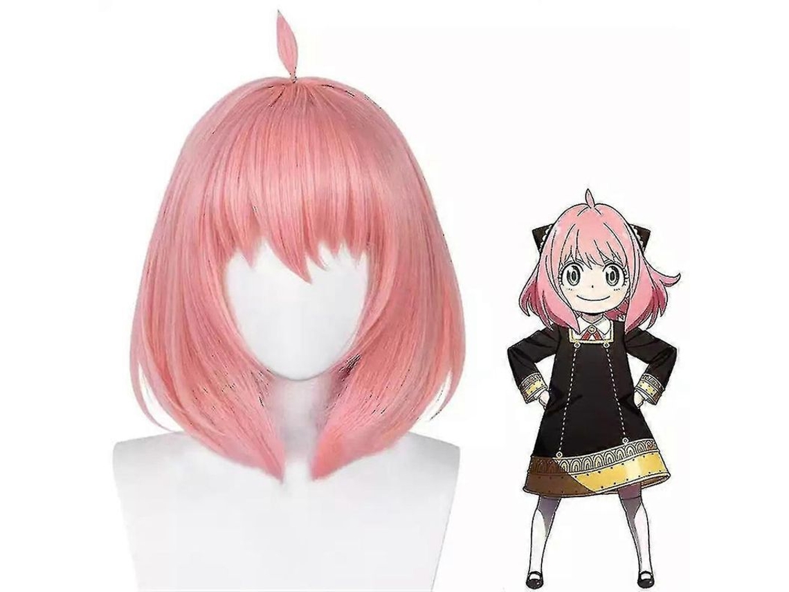 Peluca Corta Rosa Estilo Bob De Anya Spyfamily Para Cosplay Y Fiestas. Peluca Completa Para Mujer.