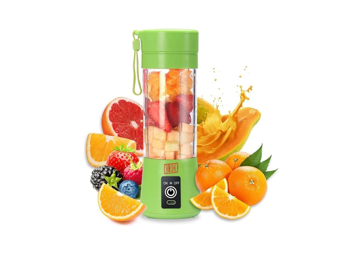Batidora Licuadora Klack Portátil – Para Batidos Y Smoothies – 380 Ml Con Seis Cuchillas - Verde