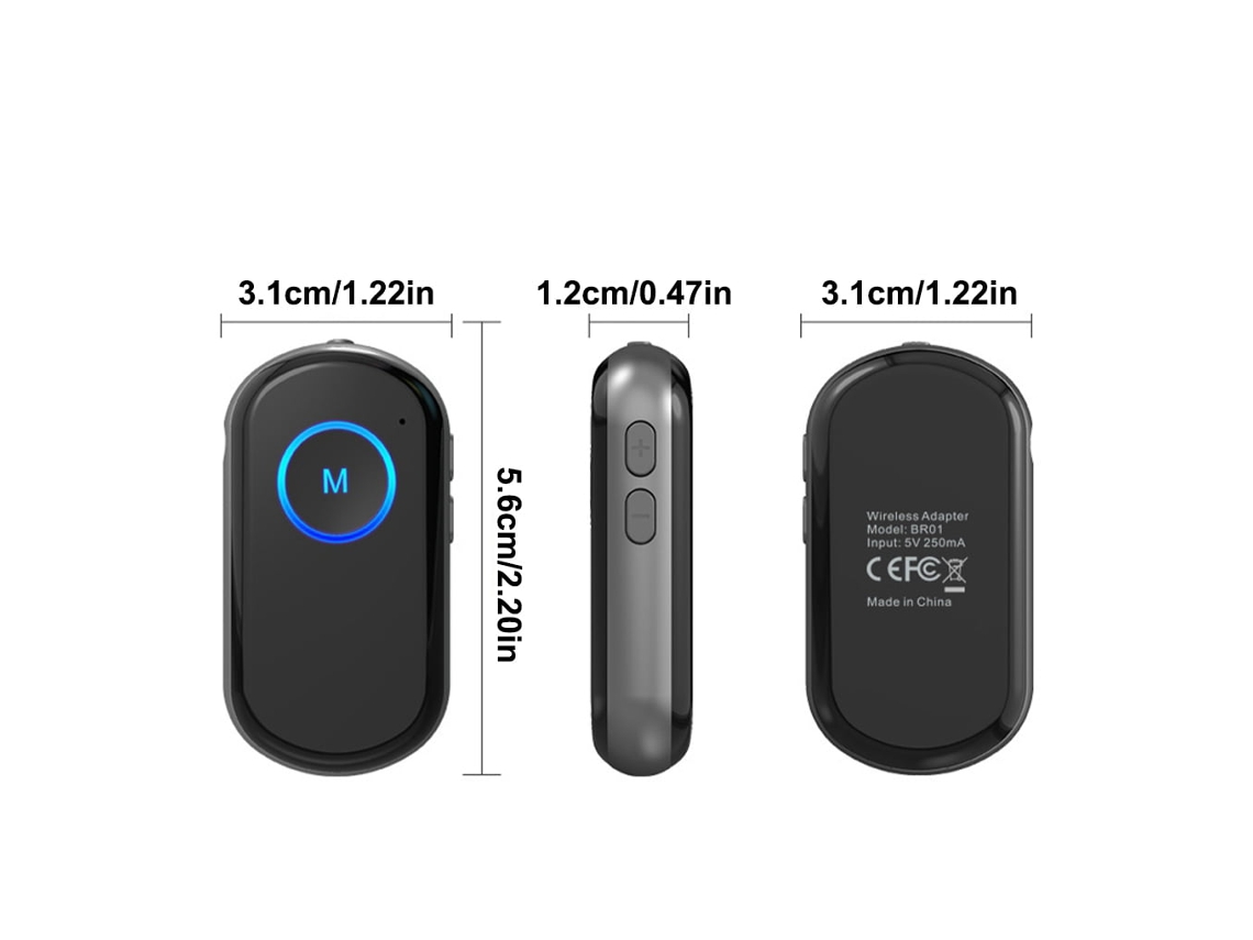 Adaptador Bluetooth 2 en 1 Transmisor Receptor Auxiliar para Altavoz de PC Coche
