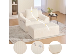 Sillón De Terciopelo Pana Con Bolsillos Y Respaldo, Montaje Gratuito.