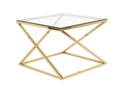 Mesa auxiliar BELIANI Beverly de Vidrio Dorado 60x60x45