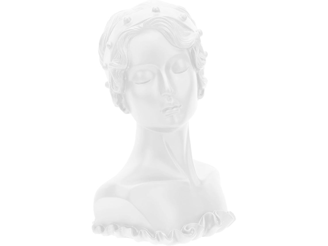 Elegante Soporte Clásico De Resina Blanca Con Forma De Busto Para Exhibir Collares Y