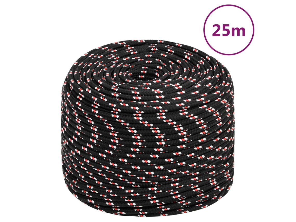 Cuerda De Barco Polipropileno Negra 10 Mm 25 M