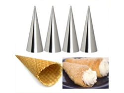 12 Moldes De Acero Inoxidable Para Hojaldres Con Forma De Cono Herramienta De Horneado Para Pasteles Y Panes Pequeño