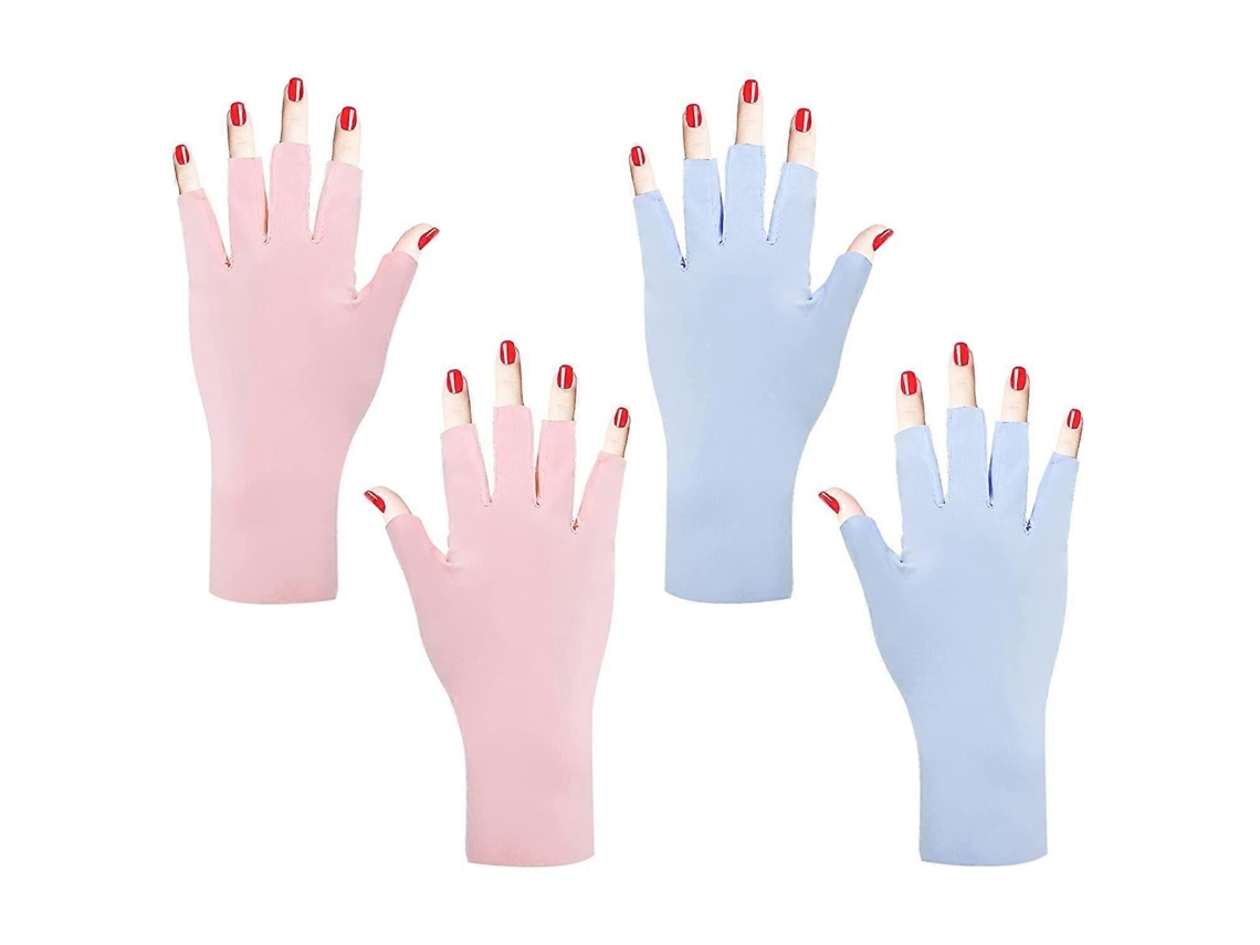 2 pares de guantes anti-UV para lámpara de uñas de gel, guantes para el cuidado de las uñas GOKOCO