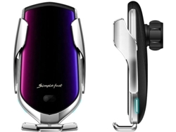 Cargador Carro Sem Fio Qi Fast Ventilação Para Apple, Samsung Yizhood Plateado