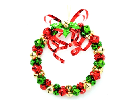 Adorno de Navidad ZMDECQNA Corona Creativa Forjado Colgante Cadena Campana Decoraciones Hierro Rojo