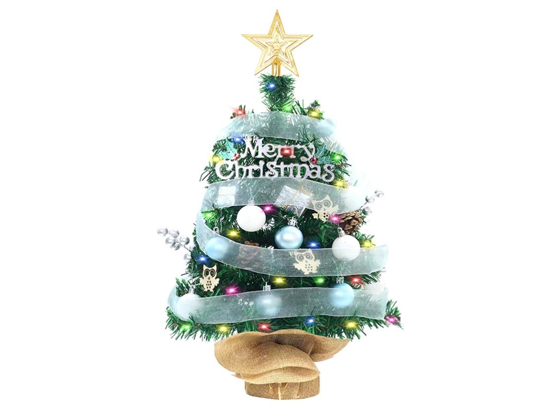 Árvore De Natal Mini Iluminada 45cm/60cm Com Luzes Led Decorativa De Mesa Natalino