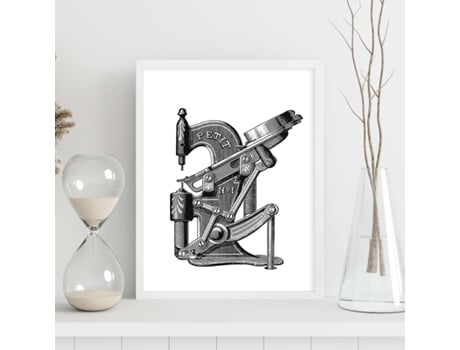 Póster NACNIC de Maquina de Coser con Objetos Vintage.