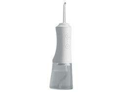 Irrigador bucal con depósito de agua de 300 ml, 3 modos, 4 boquillas de chorro reemplazables, irrigador bucal inalámbrico (blanco)