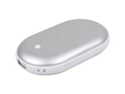 Calentador de manos eléctrico portátil de bolsillo Calentador recargable USB 5200 Mah, ZGEER Plata