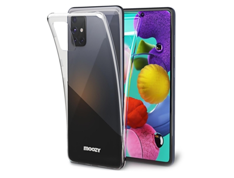MOOZY Funda de 360 Grados para Samsung A51 Funda de Gel de Silicona TPU Transparente Transparente Frontal y Trasera de Cuerpo Entero