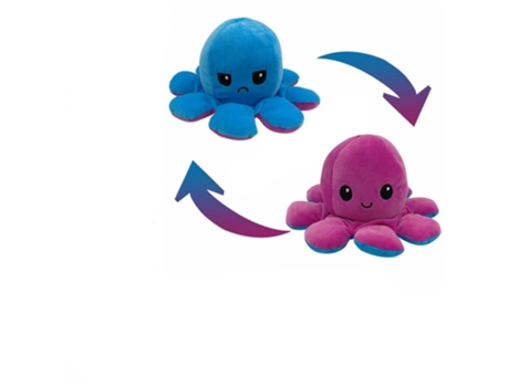 Juguete de Peluche de Felpa Suave Pulpo Para Niños, Compañero Animal, Muñeco Abatible de Doble Cara Gramo