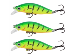 3 Piezas Minnow Cebo Artificial Realista Con Doble Anzuelo, Placa De Lengua Sumergible, Lure De Pesca