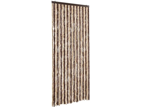 vidaXL Cortina mosquitera beige y marrón claro 100x220 cm chenilla
